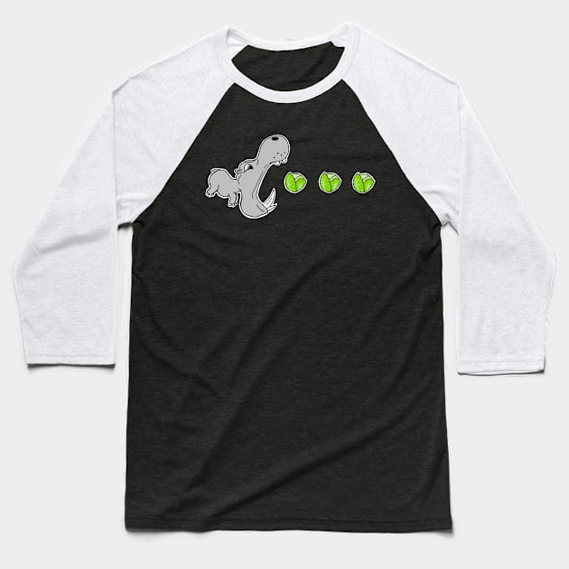 Hippo Loves Lettuce Baseball T-Shirt by SNK Kreatures